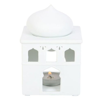 Off White Mosque Oil Burner and Incense Cone Holder